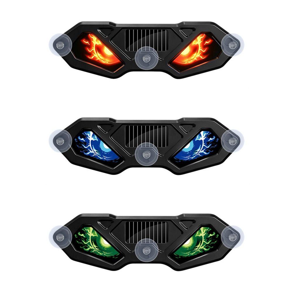Dynamic Display Solar LED Devil Eyes Car Lights Solar Powered Car Warning Light  Windshield