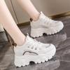 Новые кроссовки на платформе для женщин, летние дышащие сетчатые Нескользящие вулканизированные туфли, женская повседневная спортивная обувь на толстой подошве со шнуровкой