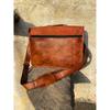 Handmade Goat Leather Messenger Bag: Laptop Satchel Briefcase