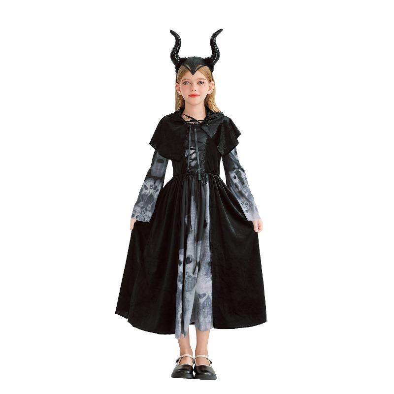 Halloween Children's Costume Show Costume Skull Children's Costume Girl Witch Vampire Funny Dress