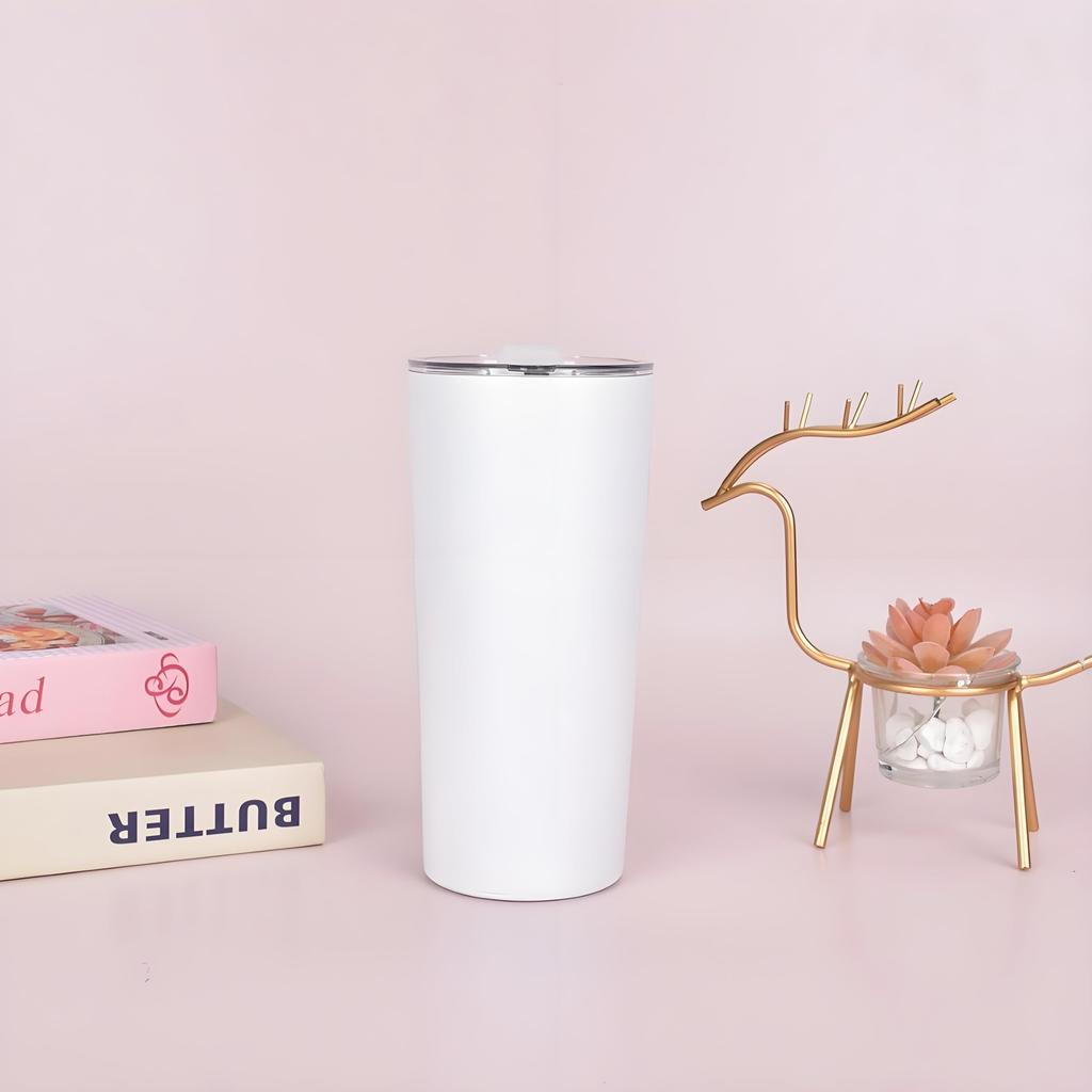 MYEEDA Stainless Steel Vacuum Insulated Coffee Tumbler with Lid, Spill-Proof, and Straw, 600ml Capacity, Large Capacity, Stylish Thermos-Style Coffee