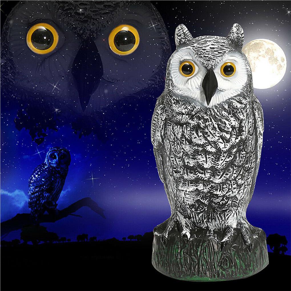 Owl Decoy Deterrent Realistic Bird Cat Crow Scarer Statue Straight Head Scarecrow Outdoor Garden