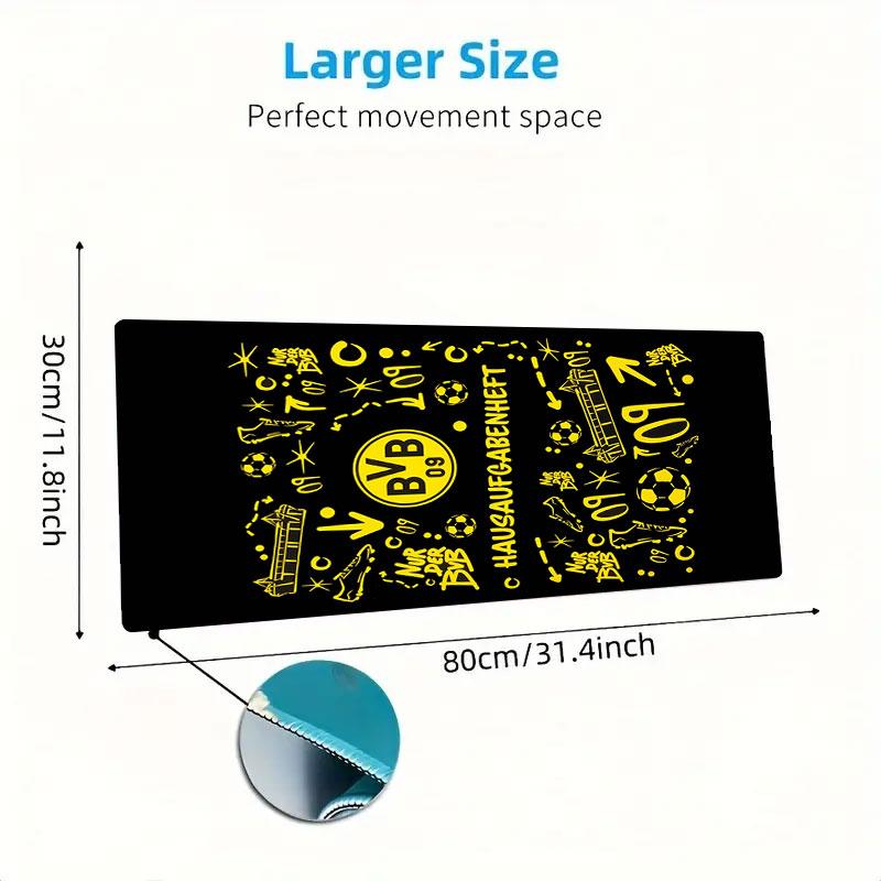 Dortmund Team Logo Mouse Pad, Large Gaming Desk Mat, Non-slip XXL Mousepad for Laptop & Tablet, Mini PC Playmat with Stitched Edges