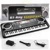 1Pc Children's Electronic Organ, Musical Instrument 61-key Multi-function with Microphone, Educational Toys, Gifts, Piano with Power Supply