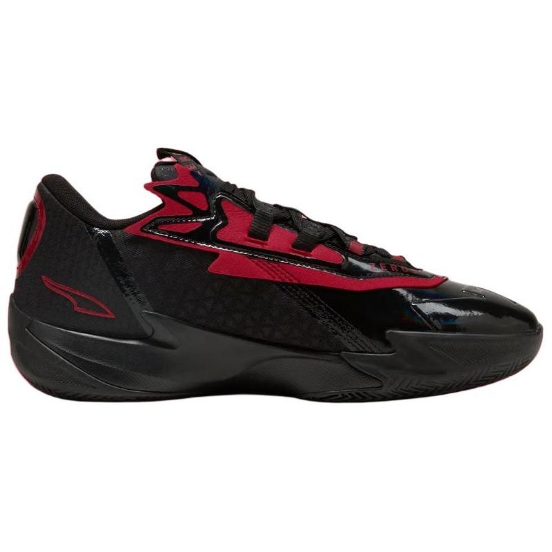 PUMA Men's Scoot Zeros II Bred Low-Top Basketball Shoes Black Red 311350-01