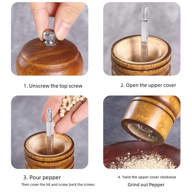 Старинная перечница из цельного дерева с керамическим сердечником