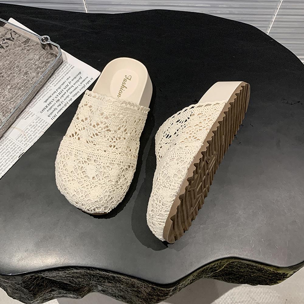 Платформа Женские Тапочки Балетки Повседневные Мюли Обувь Дизайнерские Сандалии 2025 Летняя Мода Шлепанцы Новые Слингбэки Mujer De Zapatillas