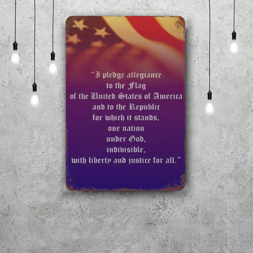 pledge allegiance Decor Vintage Metal Signs Tin Signs Captain Poster Decor for Bar Pub Club Man Cave Wall Decoration