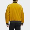 adidas Вельветовая куртка с вышитым логотипом, теплая, спортивная, воротник-стойка, приталенная мужская куртка, желтая HD0361