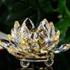 Lotus Crystal Glass Figure Paperweight Ornament Feng Shui Decor Collection - Good Luck Arrangements