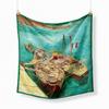 Famous Oil Painting Twill 100% Silk Scarf Fashion Bandana Women Scarf Wraps 53cm Square Scarves Hijab Head Scarf Neckerchief