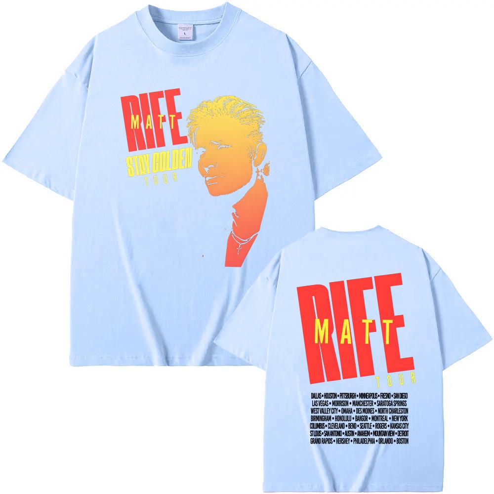 Футболка черная Stay Golden Tour Мэтт Райф Как на официальном сайте 2025 Лето 100% хлопок Футболка Удобные футболки высокого качества