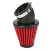 Red Air Intake Filter Pod 45 Angled Inlet Universal for 42mm Motorcycle Scooter