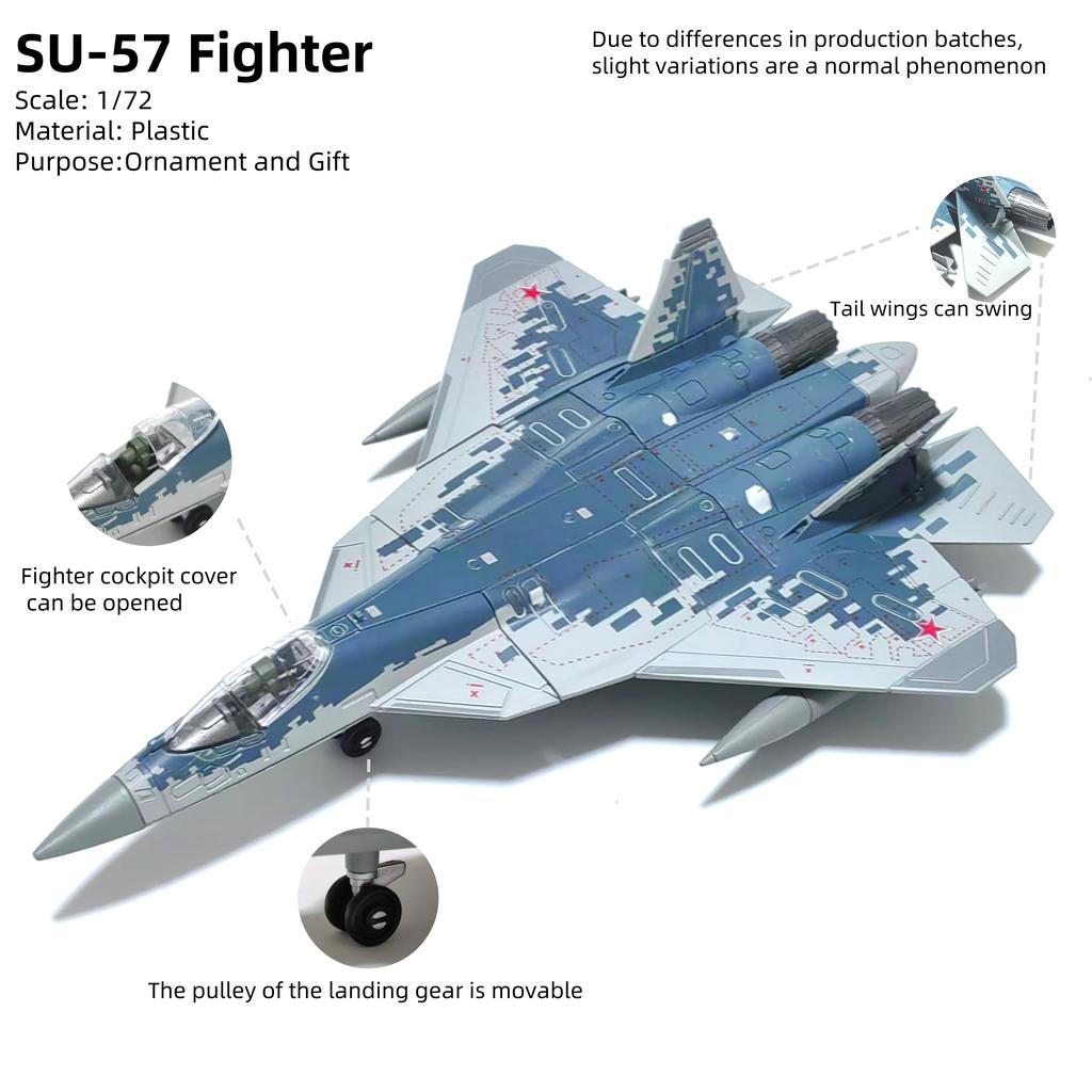 Пластиковая модель Военного Самолета СУ-57С 1/72 Российский Истребитель-Стелс Пятого Поколения Набор для Сборки Самолета Игрушки Подарок Коллекция