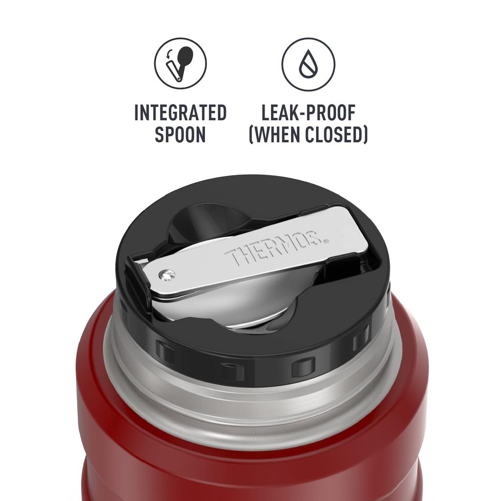 Термос нержавеющая сталь King вакуумная банка для еды с ложкой 16 унций Rustic Red