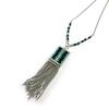 [N3102] - Designer Necklace 'Navajos' Turquoise Black Silver