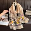 Flower Luxury Silk Scarf Foulard Lace Scarf Wraps Fashion Women Hijab Shawls  Lady