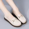 Повседневная обувь для женщин Мокасины на плоской подошве Женские лоферы из натуральной кожи Женские балетки без застежек Туфли для медсестры 2025 Новинка Весна и Осень