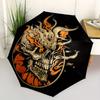 1pc Skull Flames Automatic Open 8-Rib Windproof Umbrella, Travel & Commuting, Suitable for All Seasons