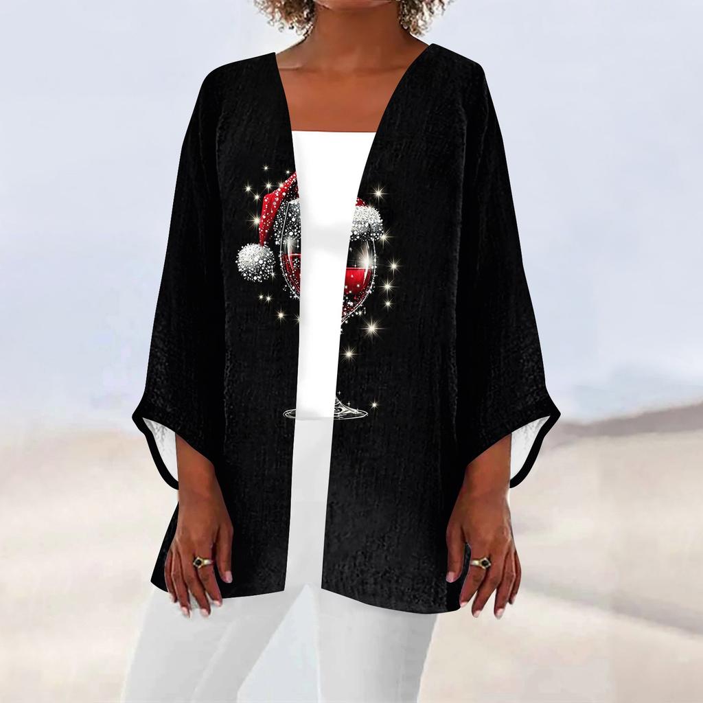 Женская повседневная модная легкая куртка средней длины с принтом, кардиган