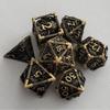 7 Pcs Hollow Metal Dice Set for DND RPG Dragon-Engraved Polyhedral Dice Tabletop Gaming Accessories for Dungeon Master Collector
