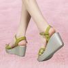 Fashion High Quality Wedge Sandals for Women 8cm High Heel New Summer  Platform Open Toe Elegant Shoe