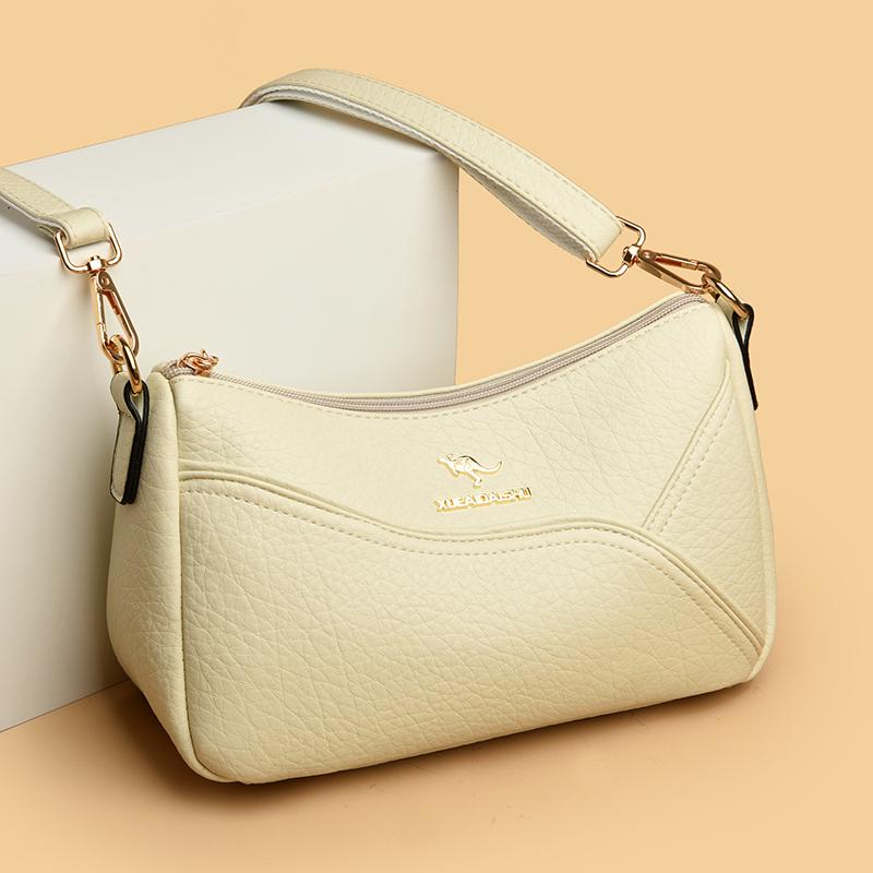 Модная роскошная дизайнерская кожаная сумка через плечо для женщин, однотонная маленькая сумочка-клатч, кошелек для женщин, сумка подмышкой для отдыха и путешествий