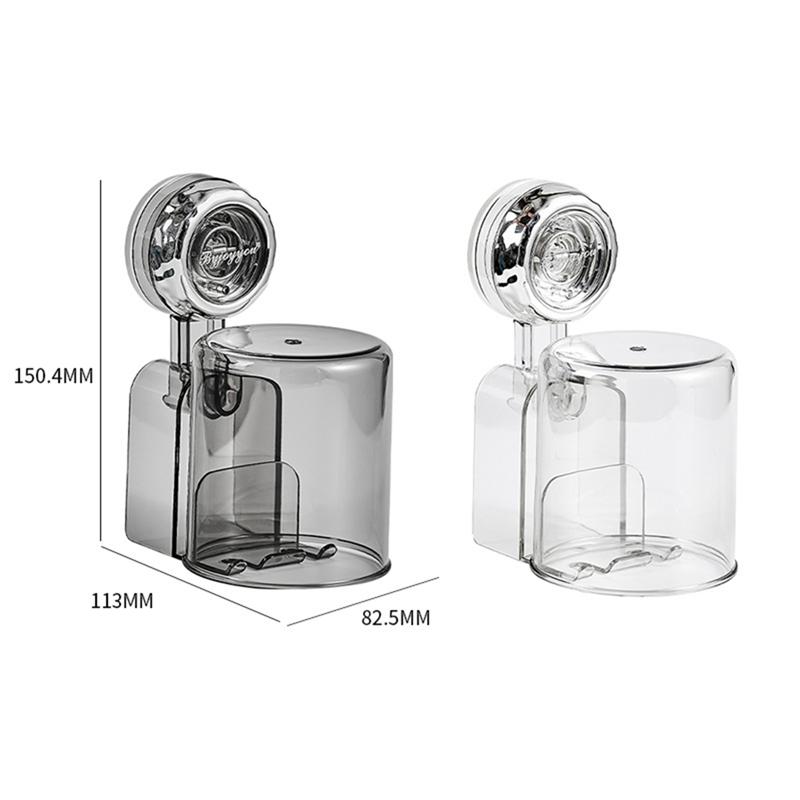 Съемный держатель для зубных щеток на присоске с крышкой для стакана воды для ванной комнаты, органайзер для хранения зубных щеток для душа, прочный B