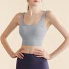 Женский противоударный формирующий цельный спортивный бюстгальтер - Летний утягивающий, плиссированный, с широкими бретелями для фитнеса и йоги