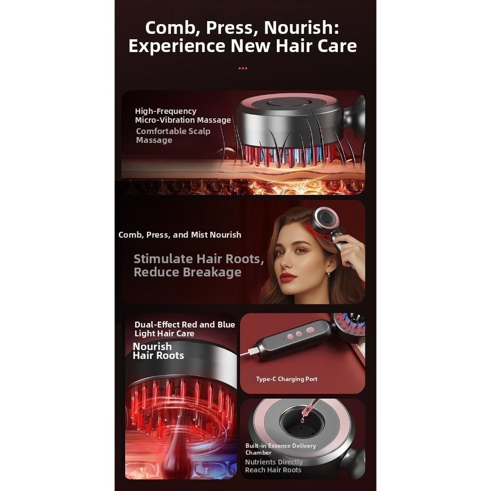 Multifunctional Introduction Liquid Head Massage Comb 2in 1 Vibrating Head Relaxation Tool Gift