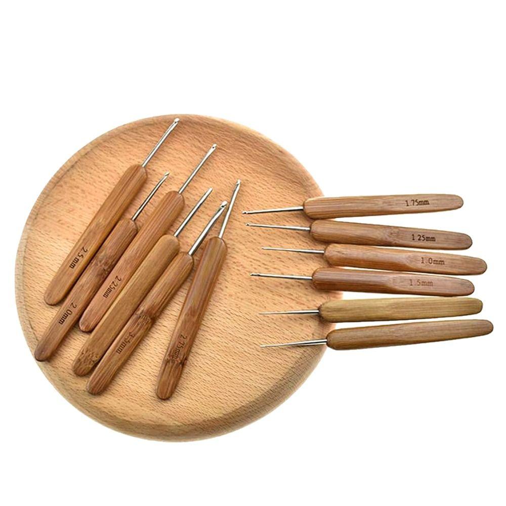 Small Size Crochet Hooks Bamboo Wooden Crocheting Needles Handicraft Crocheting Hooks Sweater