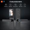 Smart Lock with 120 degrees  Wide Angle Camera and Smart Doorbell Aluminum Alloy Keyless Entry Lock Handle Biometric for 35-60mm   Home