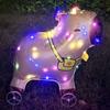 Square Shape Cartoon Animal Balloon With Wheels Luminous Balloon Walking Balloon  Party Supplies