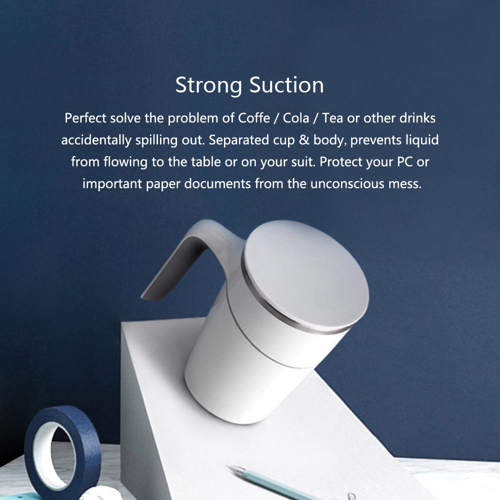 Fiu 470ml Elegant Non-fall Insulation Suction Water Tea Coffee Cup Mug White Innovation Magic