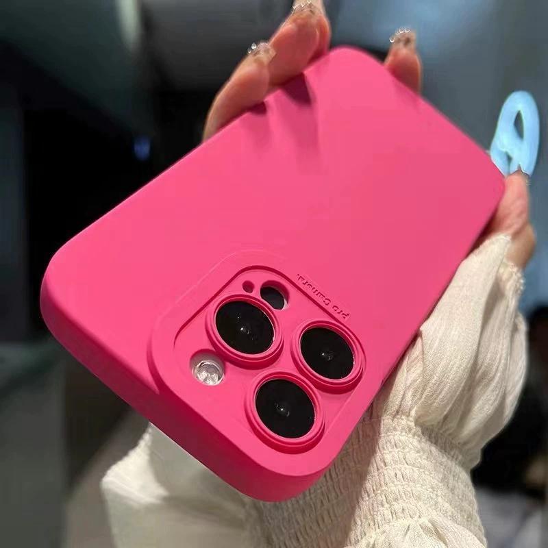 Роскошный чехол из жидкого силикона для iPhone 17 16 11 12 13 14 15 Pro Max Plus Air Мягкий Ударопрочный Защитный Чехол Funda Coque