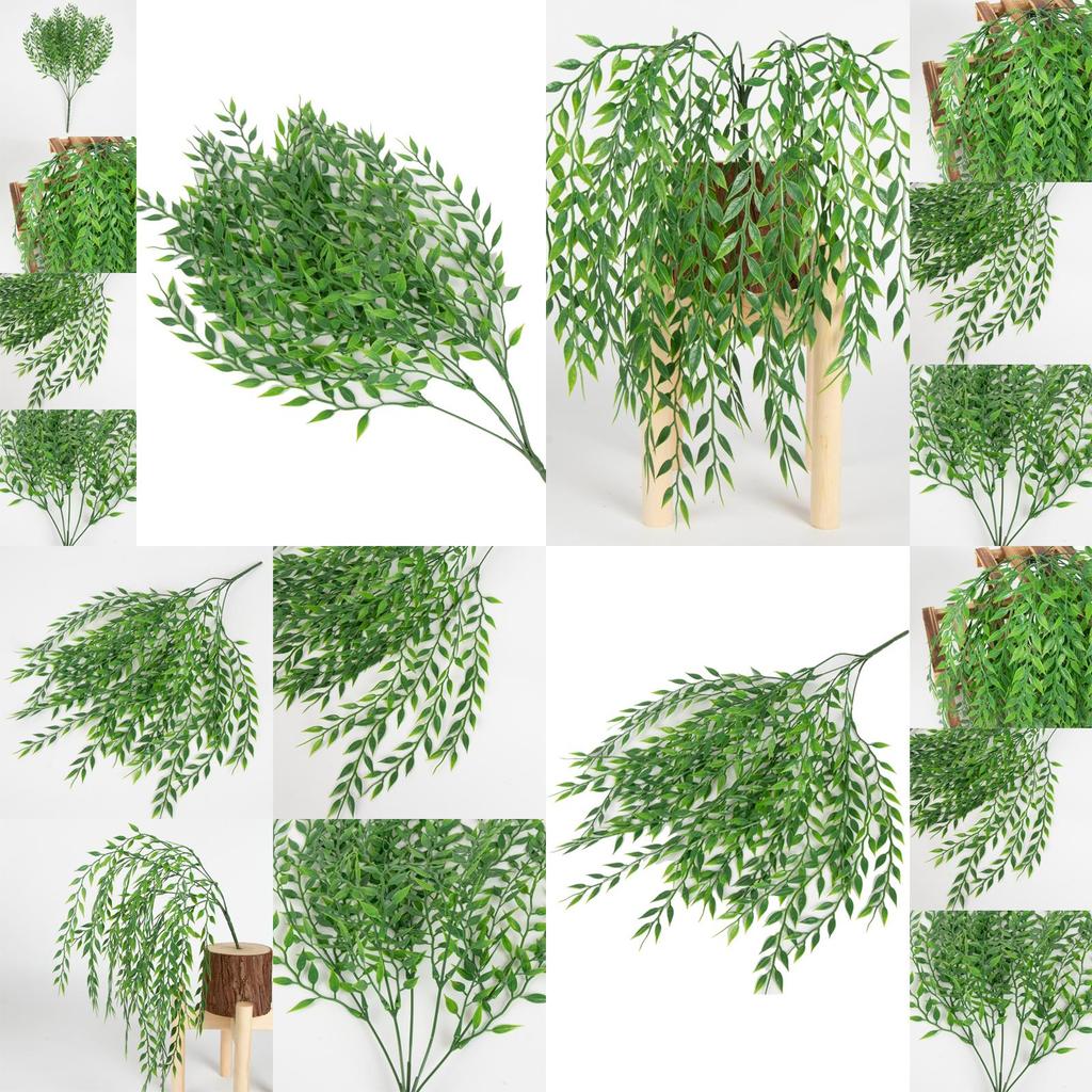Realistic Hanging Weeping Willow Fake Green Ivy Vines 52 Cm For Party Decor