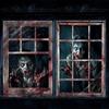 2-Piece Halloween Zombie Ghost Decor Bloody Window Scary Backdrop Outdoor Horror Hanging Cloth Spooky Party Supplies