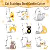 9-Piece Creative Cartoon Cat Cookie Cutters - Stainless Steel Kitten Shapes