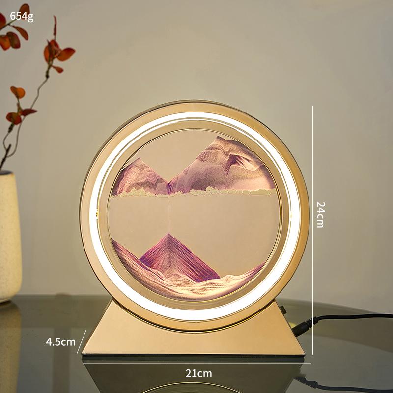 Художественные песчаные пейзажи, зыбучие пески, настольная лампа, светодиодная настольная лампа, песочная живопись, художественная роспись, USB-кабель, управление, вращающийся на 360°, домашний декор