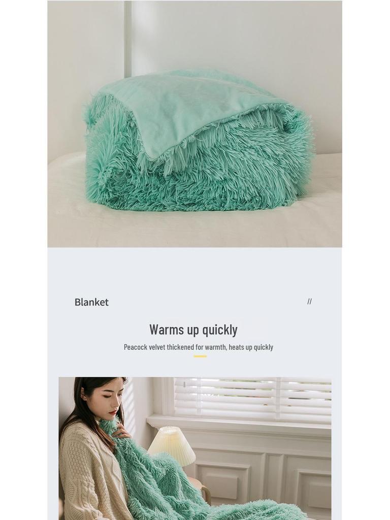 Плюшевое бархатное двухслойное одеяло для детей на диван или пододеяльник