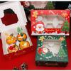 6PCS Square Christmas Cookie Boxes with Window Cupcake Box  Donuts Candies and Biscuit