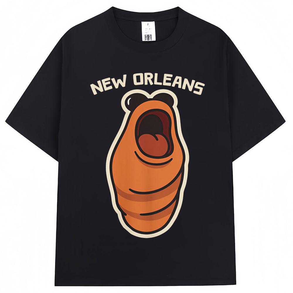 Funny Marcus The Worm New Orleans Meme Tshirt Men Women Humor Popular Short Sleeve Oversized Cotton Casual T Shirts Streetwear