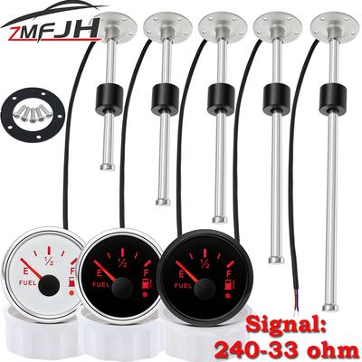 Указатель уровня топлива 240-33 Ом с датчиком уровня топлива 52 мм Указатель уровня топлива с красной подсветкой Индикатор масла Диапазон датчика 100-500 мм