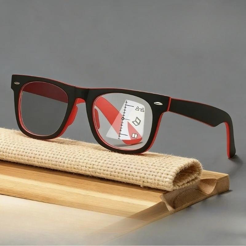 Модные квадратные мультифокальные фотохромные очки с защитой от синего света для пресбиопии, унисекс, ретро, большие, для чтения