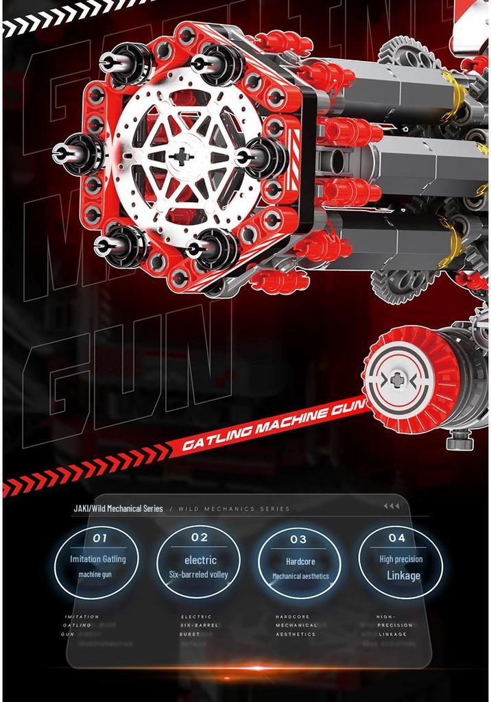 Jiaqi KK001 Electric Gatling Toy Gun - Heavy Armor Ripper Building Blocks for Boys