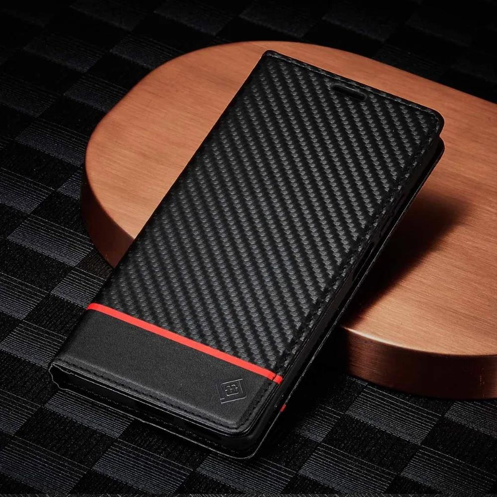 Чехол для телефона Redmi Note 14 13 12 11 Pro Plus 11S 12S POCO X6 X5 14C 13C 5G Магнитный чехол-кошелек из углеродного волокна из кожи