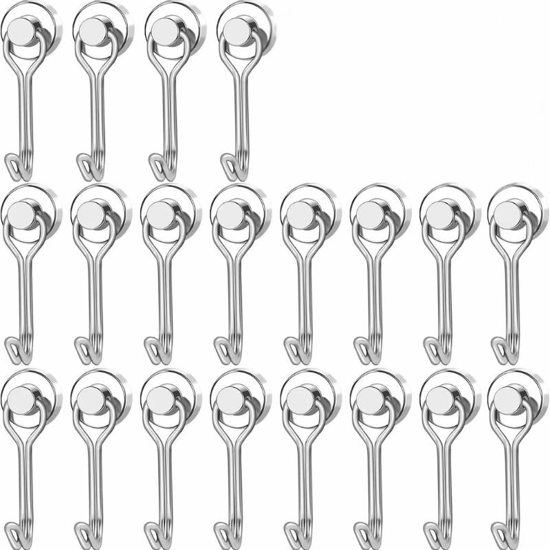 20 шт. черных магнитных крючков Cruis Heavy Duty Неодимовые редкоземельные магнитные вешалки, Сверхсильные магниты с крючком для подвешивания, R