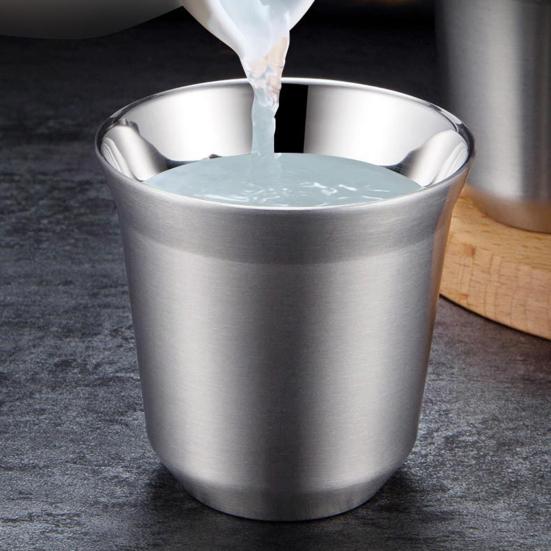 Двухслойная эффективная кофейная чашка на 86 мл, практичная термостойкая чашка для воды из нержавеющей стали, домашняя