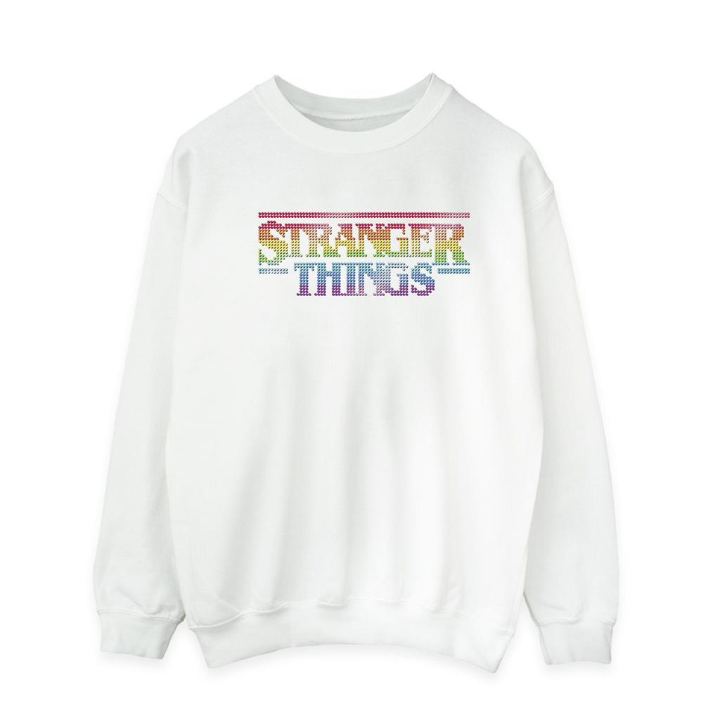 Netflix Mens Stranger Things Rainbow Dot Logo Sweatshirt