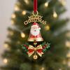 Christmas Ornaments Double-Sided Acrylic Santa Claus Bell Hanging Decor for Tree Home Store Festive Holiday Party Decoration